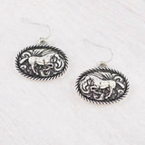 Silver Spur Horse Earrings