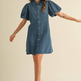 lasso bow denim dress