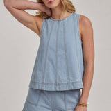 Polly's Pinstripe Denim Set
