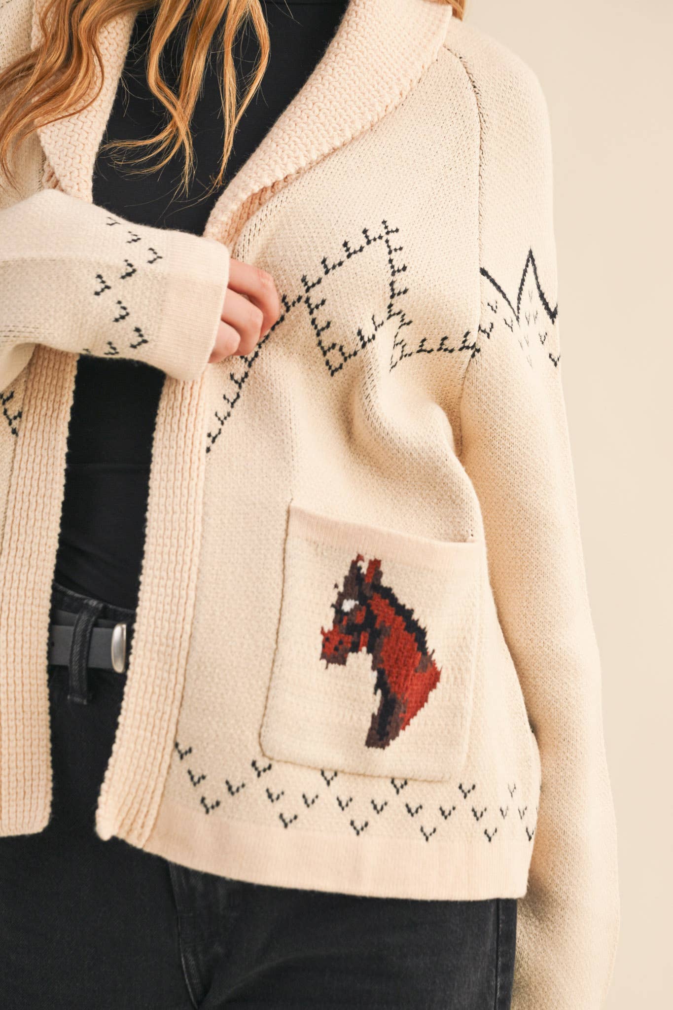 Aztec Knit Horse Sweater