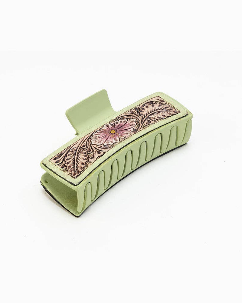 Cowgirl Flora Hand-Tooled Hair Claw
