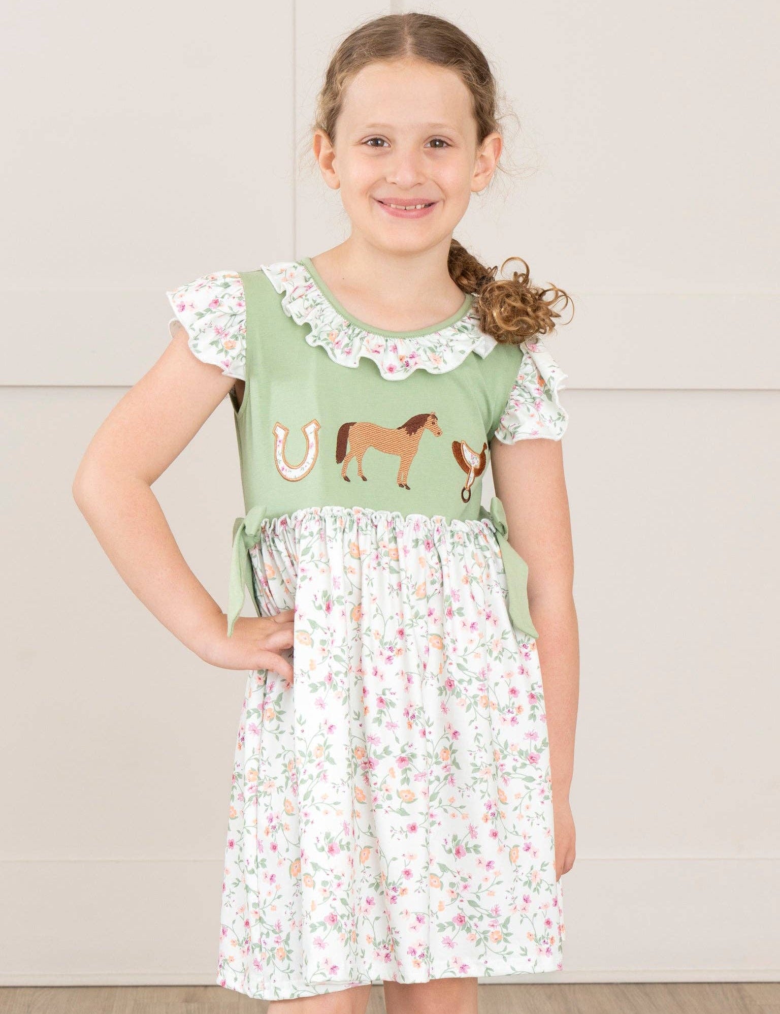 Ranch Friends Floral Ruffle Dress
