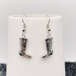 Western Style Cowgirl Boots charm Dangle Earrings - WJ Silver
