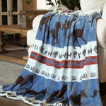 Dancing Desert Horse Heavy Plush Throw
