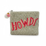 Howdy Silver Beaded Pouch