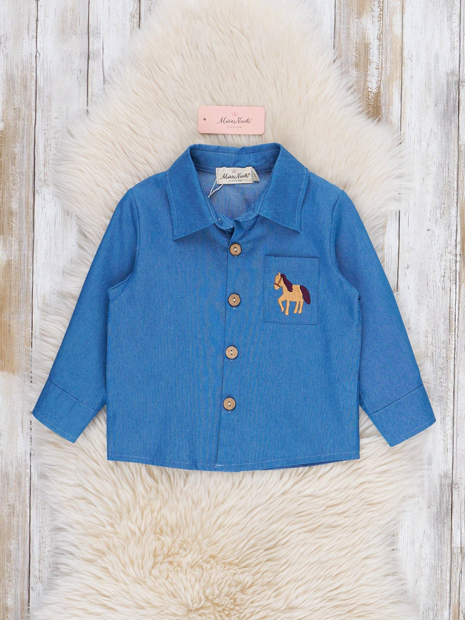 Embroidered Pasture Pony Button Up