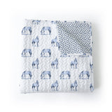 Blue Horse Quilted Baby Blanket