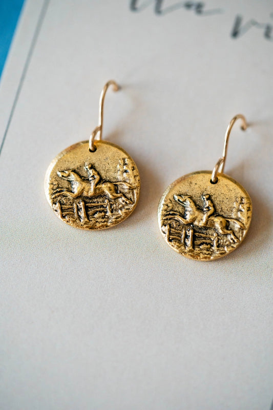 jumping horse earrings