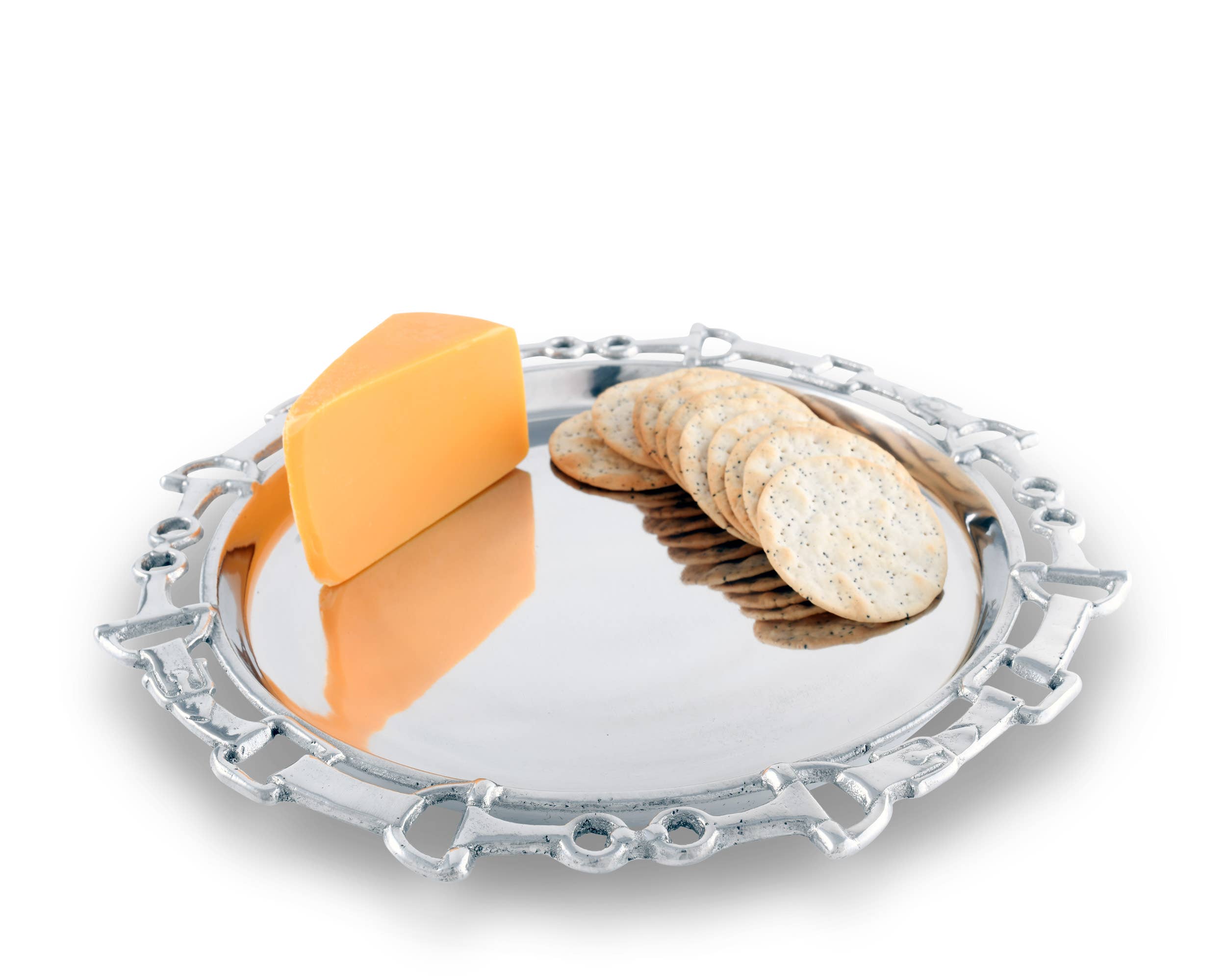 Snaffle Bit Equestrian Aluminum Round Tray