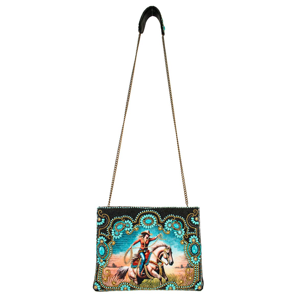 Turquoise Hand-Beaded Cowgirl Handbag