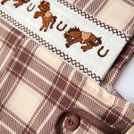Plaid Horse Baby Boy Romper