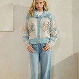 Whimsy Hooves Knit Cardigan (Sky Blue)