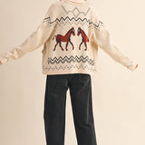 Aztec Knit Horse Sweater