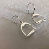 english stirrup dangle earrings