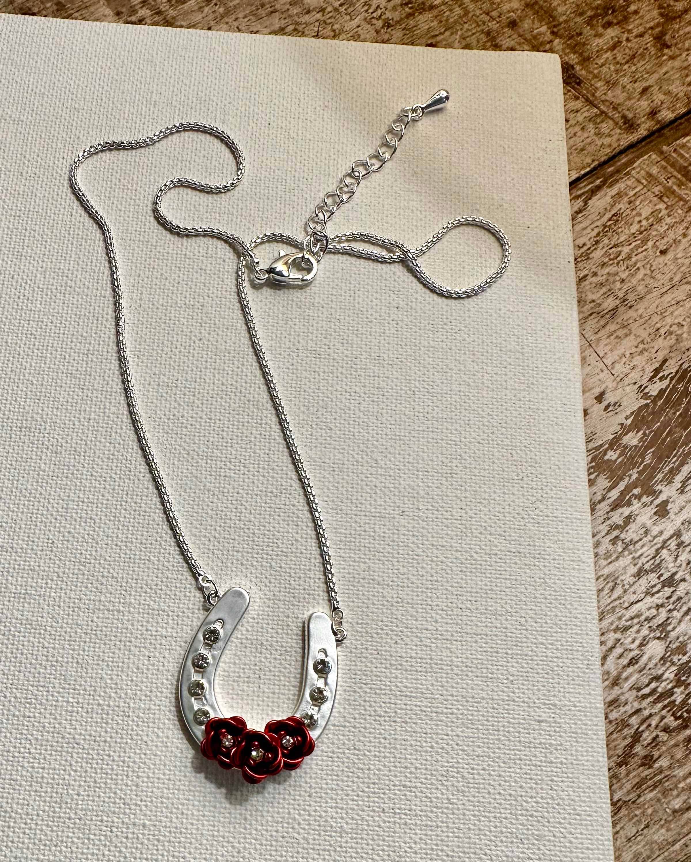 rose horseshoe necklace