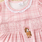 Pony Picnic Pink Plaid Dress