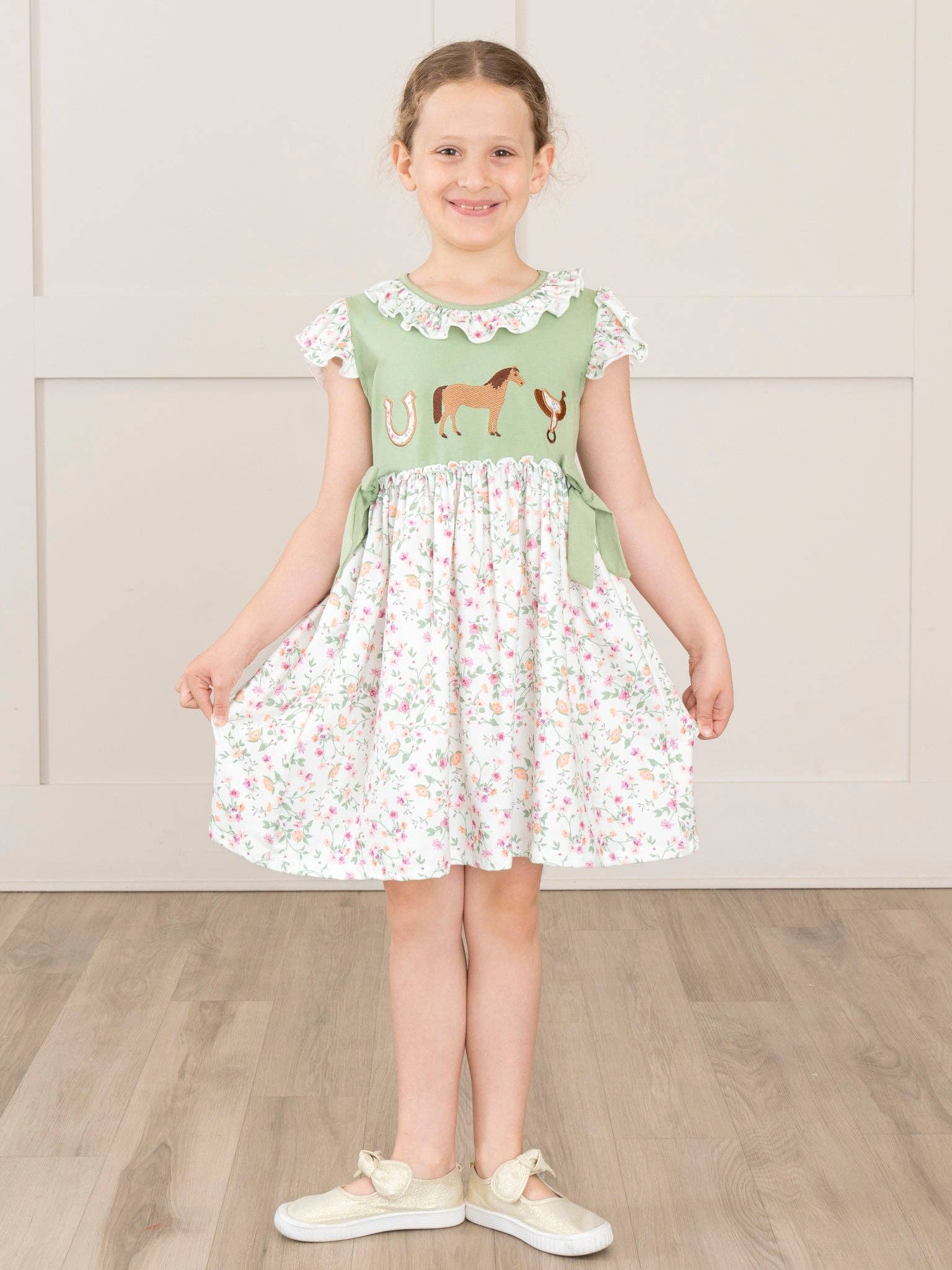Ranch Friends Floral Ruffle Dress