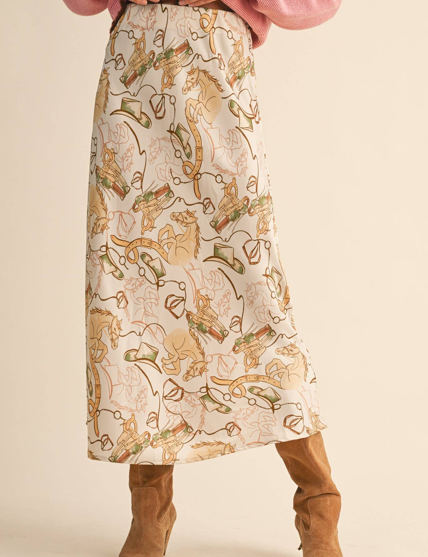 Love of Horses Midi Slip Skirt L