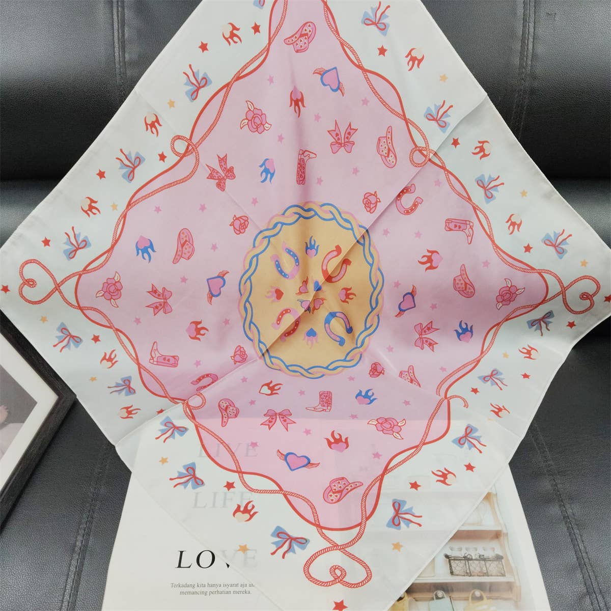 Pink Heart Cowgirl Bandana