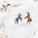 Wild Horses Stretch Knit Swaddle Blanket