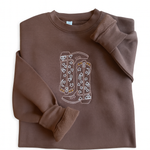 Cowgirl Boots Embroidered Sweatshirt