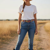 Sundance Trail Embroidered Wool Belt