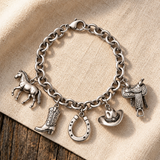 Bridle Up Hope Charm Bracelet - SILVER (English Riding)