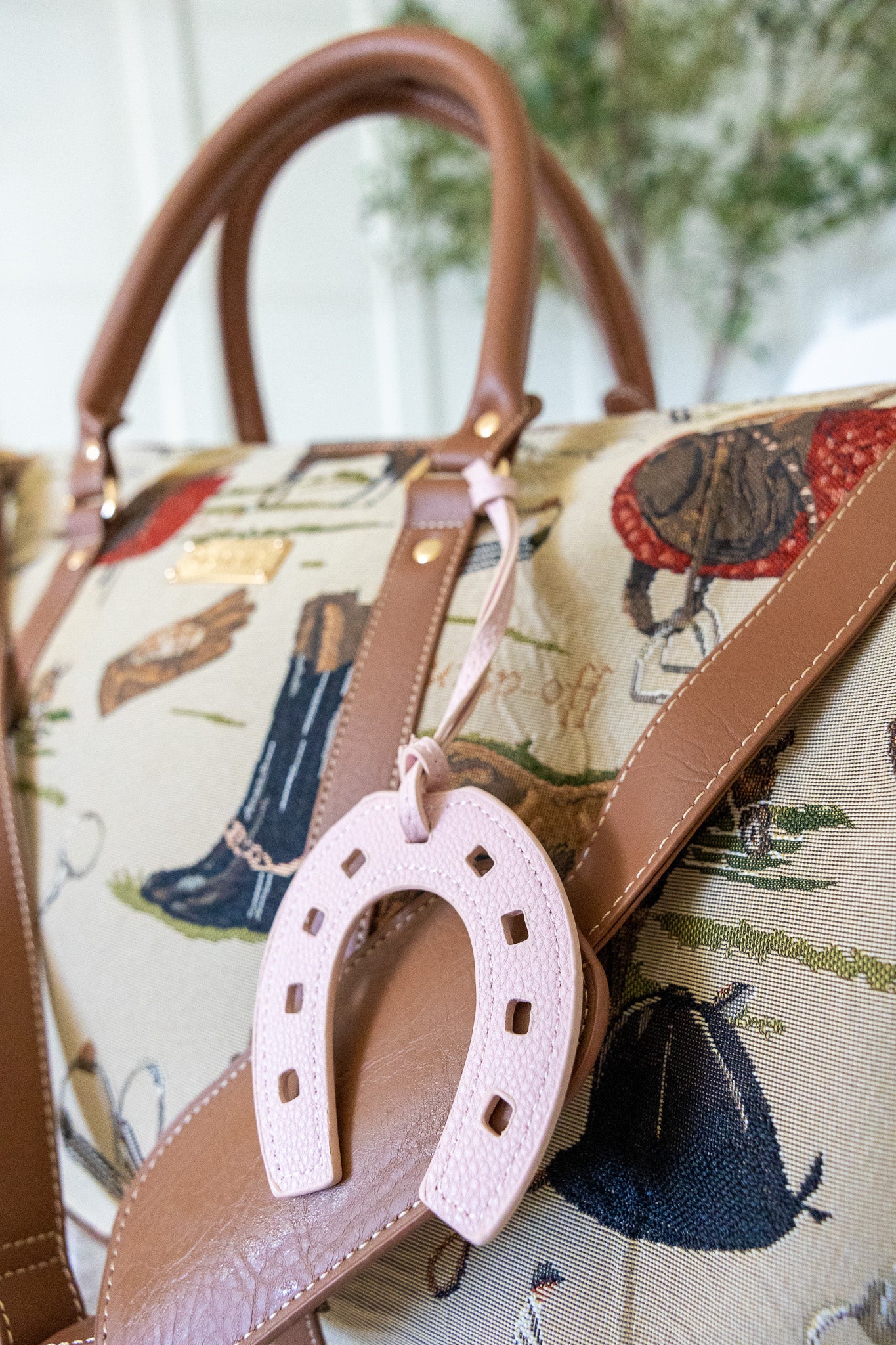 Lucky Pink Horseshoe Bag Charm