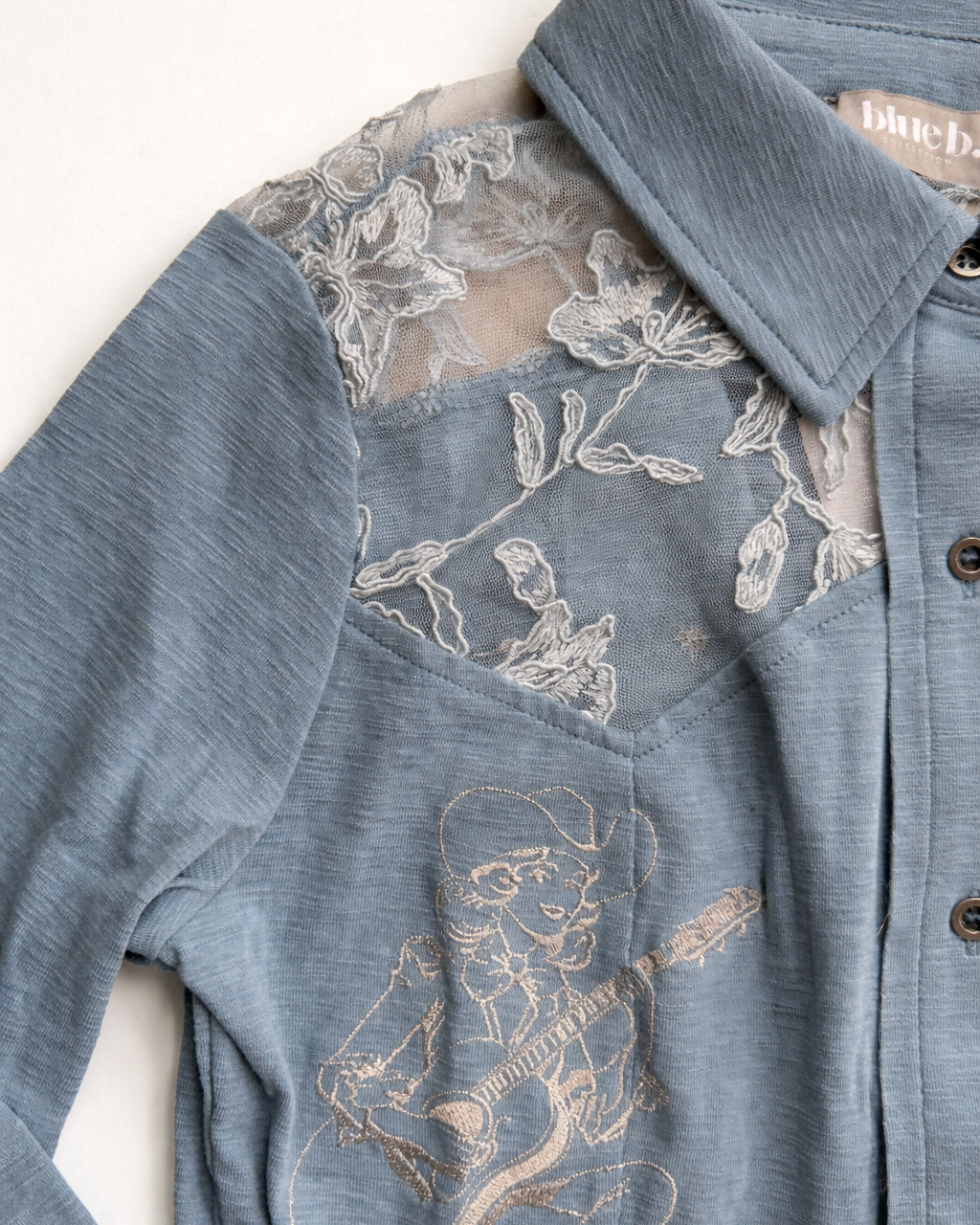 Bluebell Cowgirl Lace Contrast Shirt