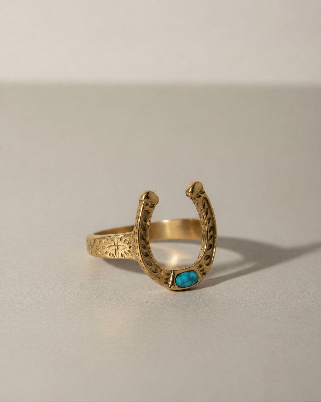 Lucky Horseshoe Turquoise Ring
