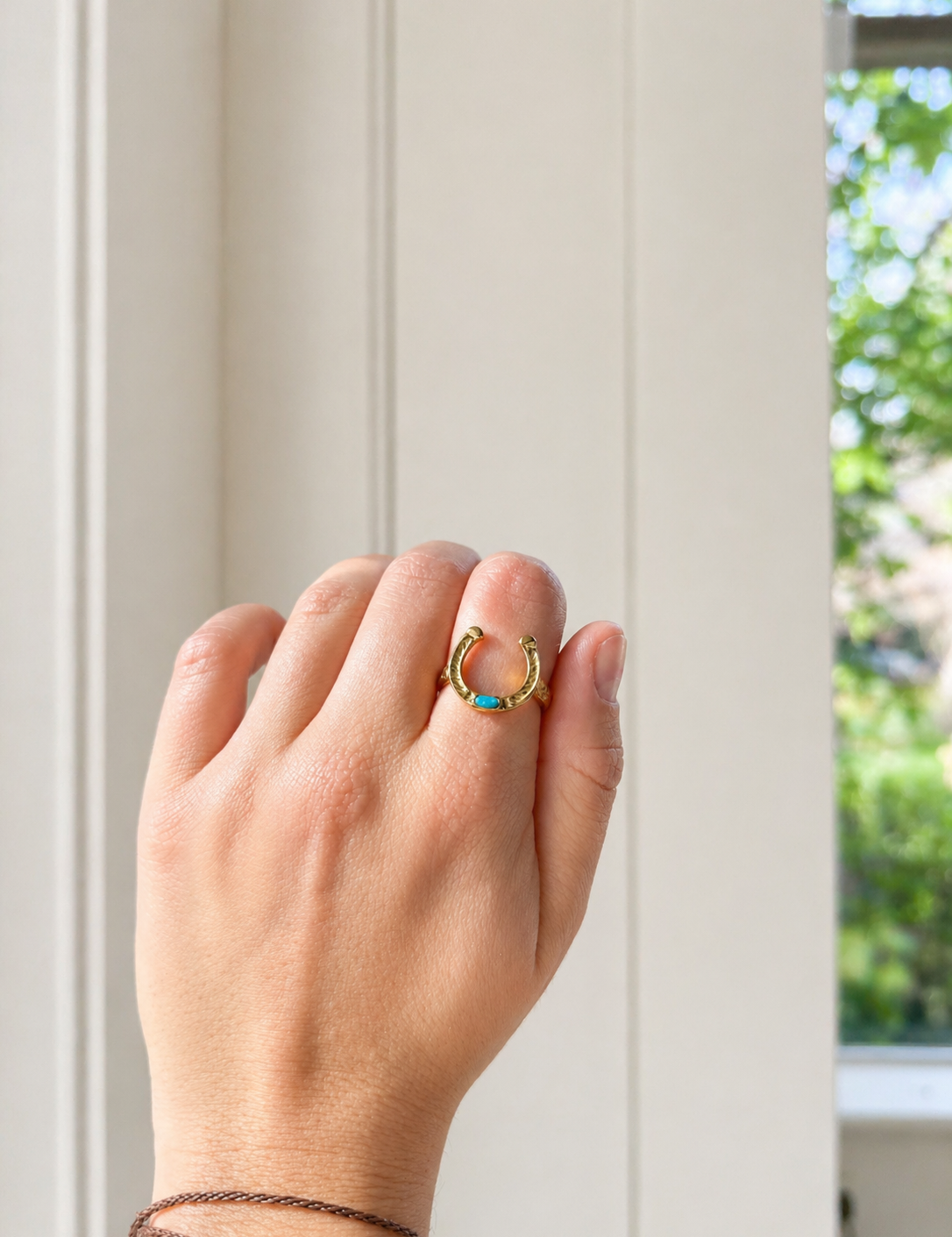 Lucky Horseshoe Turquoise Ring
