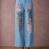 Vintage Cowgirl Collage Denim Pants