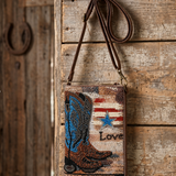 Americana Cowgirl Hand-Beaded Purse