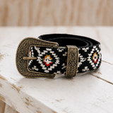 Aztec Diamond Woven Buckle Belt