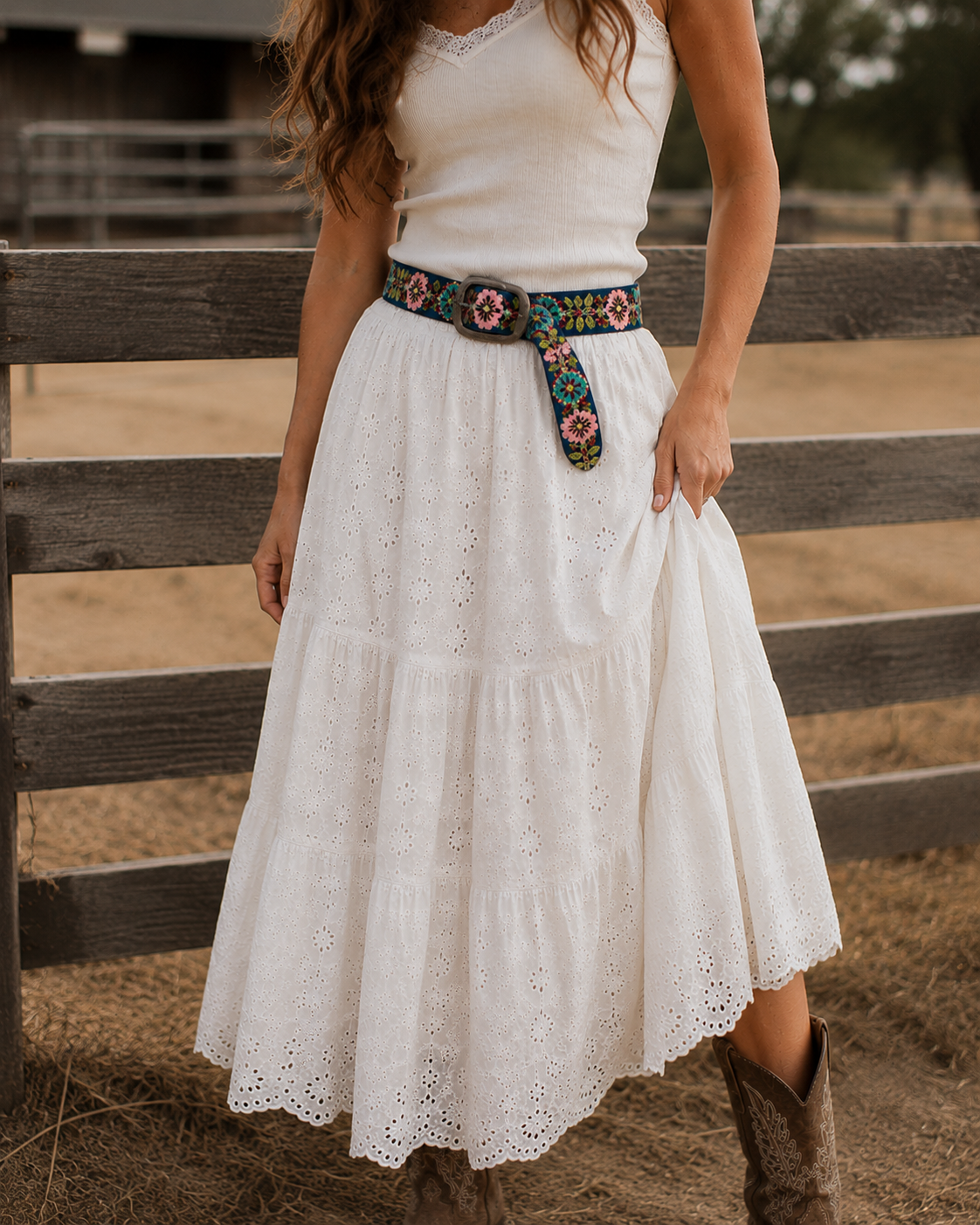 Sunshine Rodeo Embroidered Wool Belt