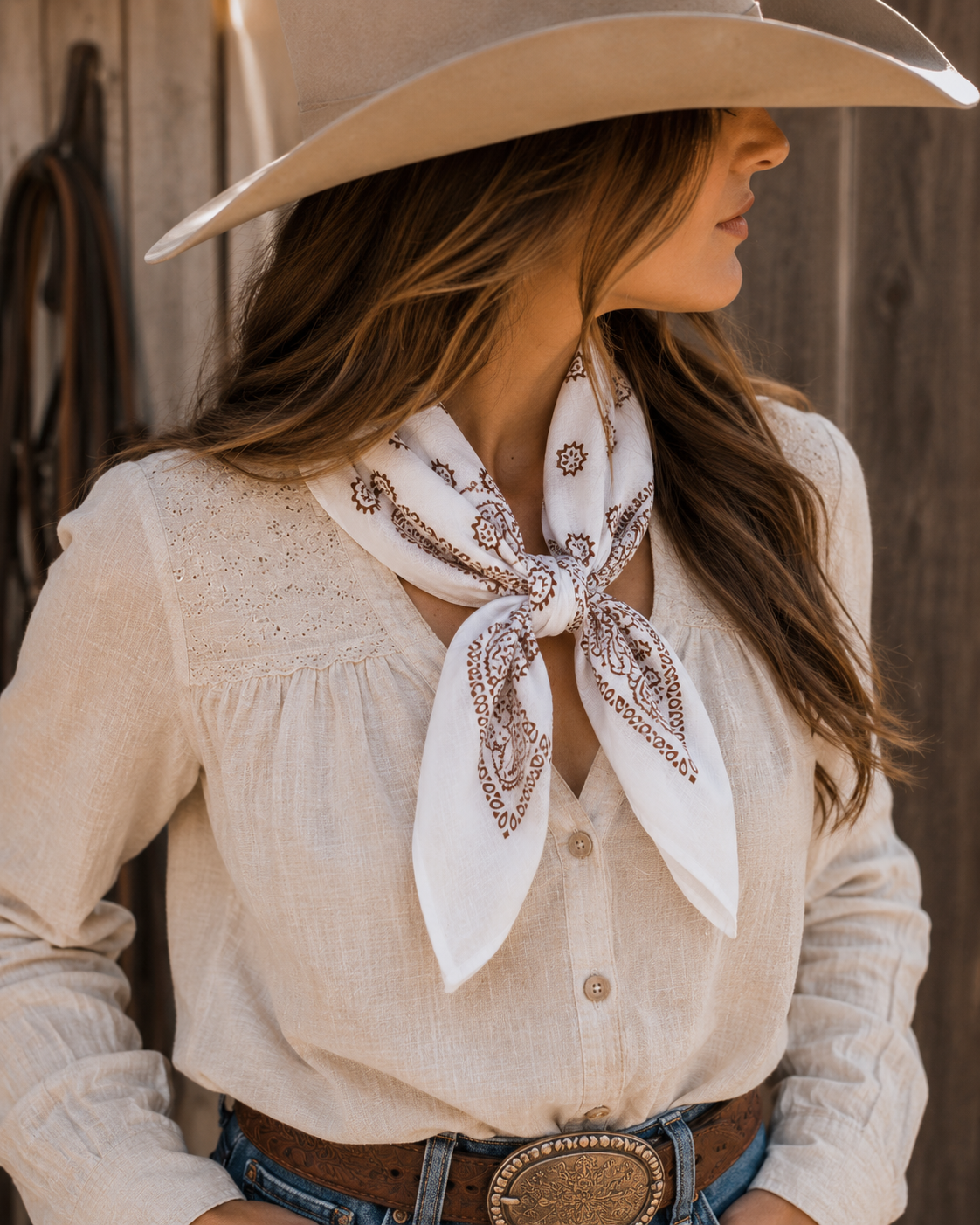 Vintage White Bandana
