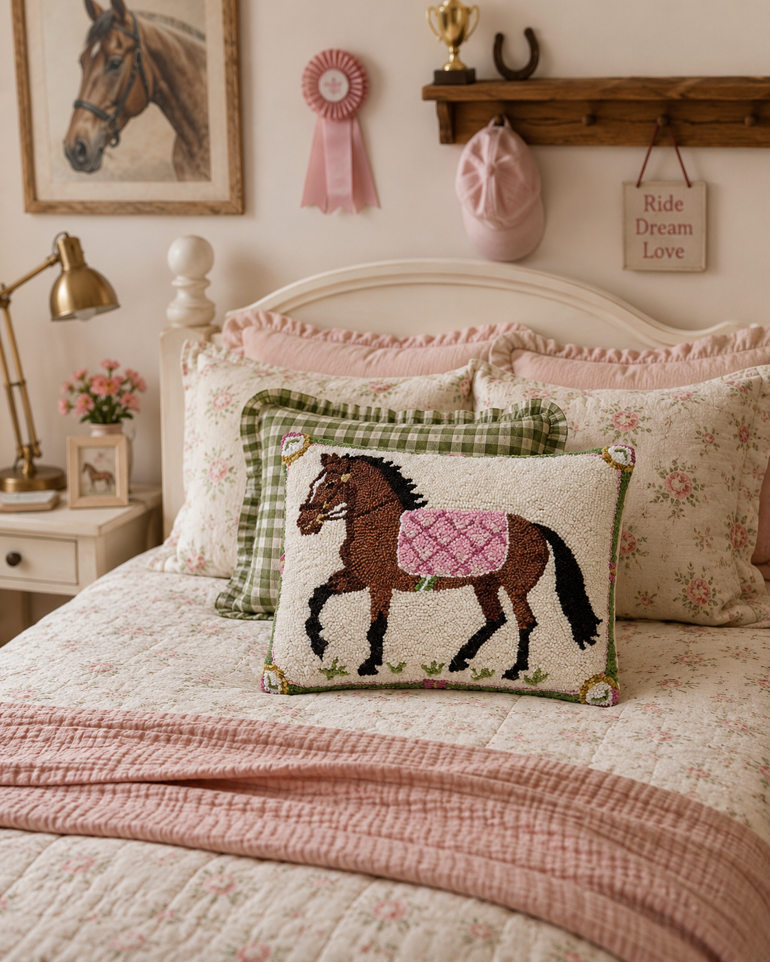Penny Pony Wool Hook Pillow