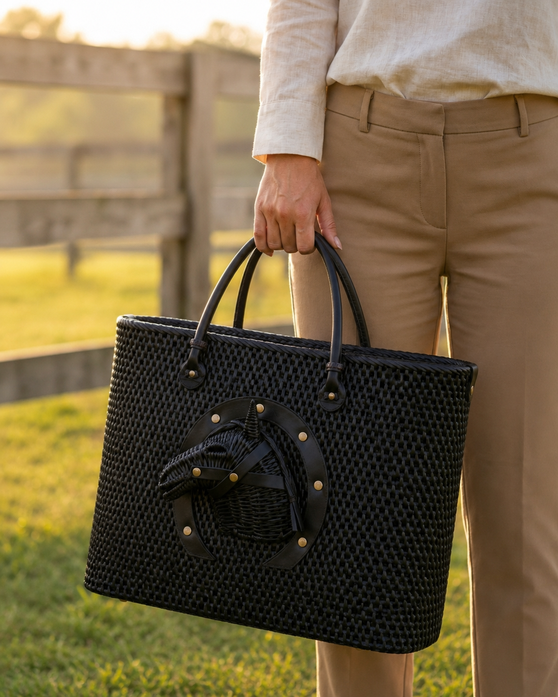 Bolsa de mão de vime Heritage Horse