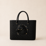 Heritage Horse Rattan Handbag (Black)