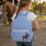 Blue Pony Gingham Backpack