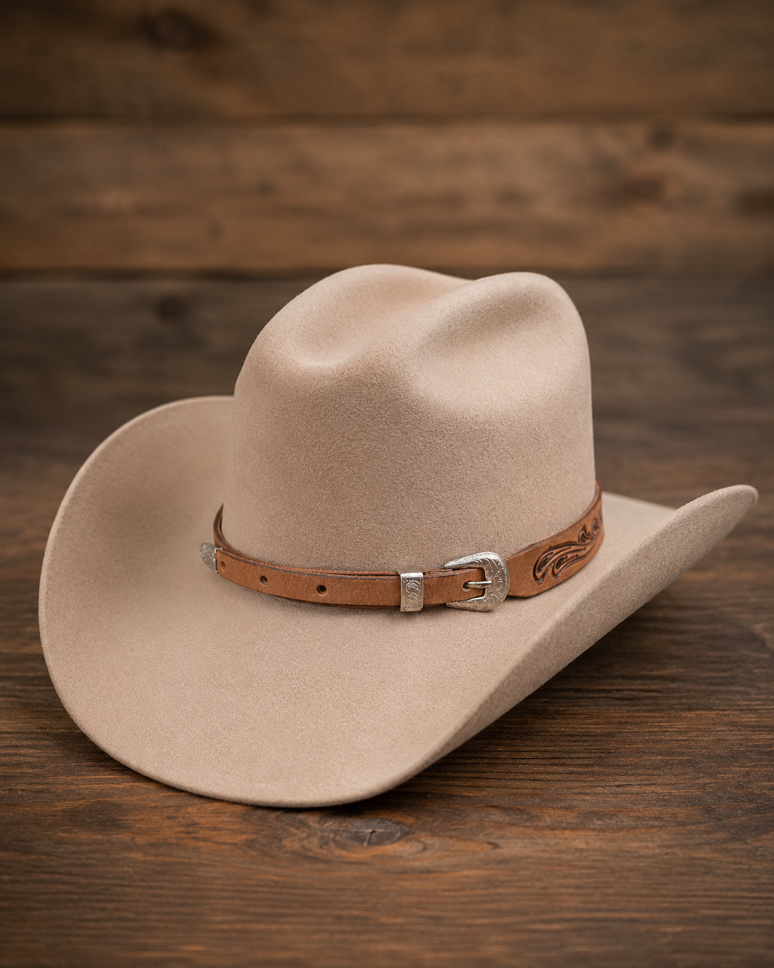 Western Vine Leather Hat Band