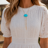 Bolo Turquoise Charm Necklace