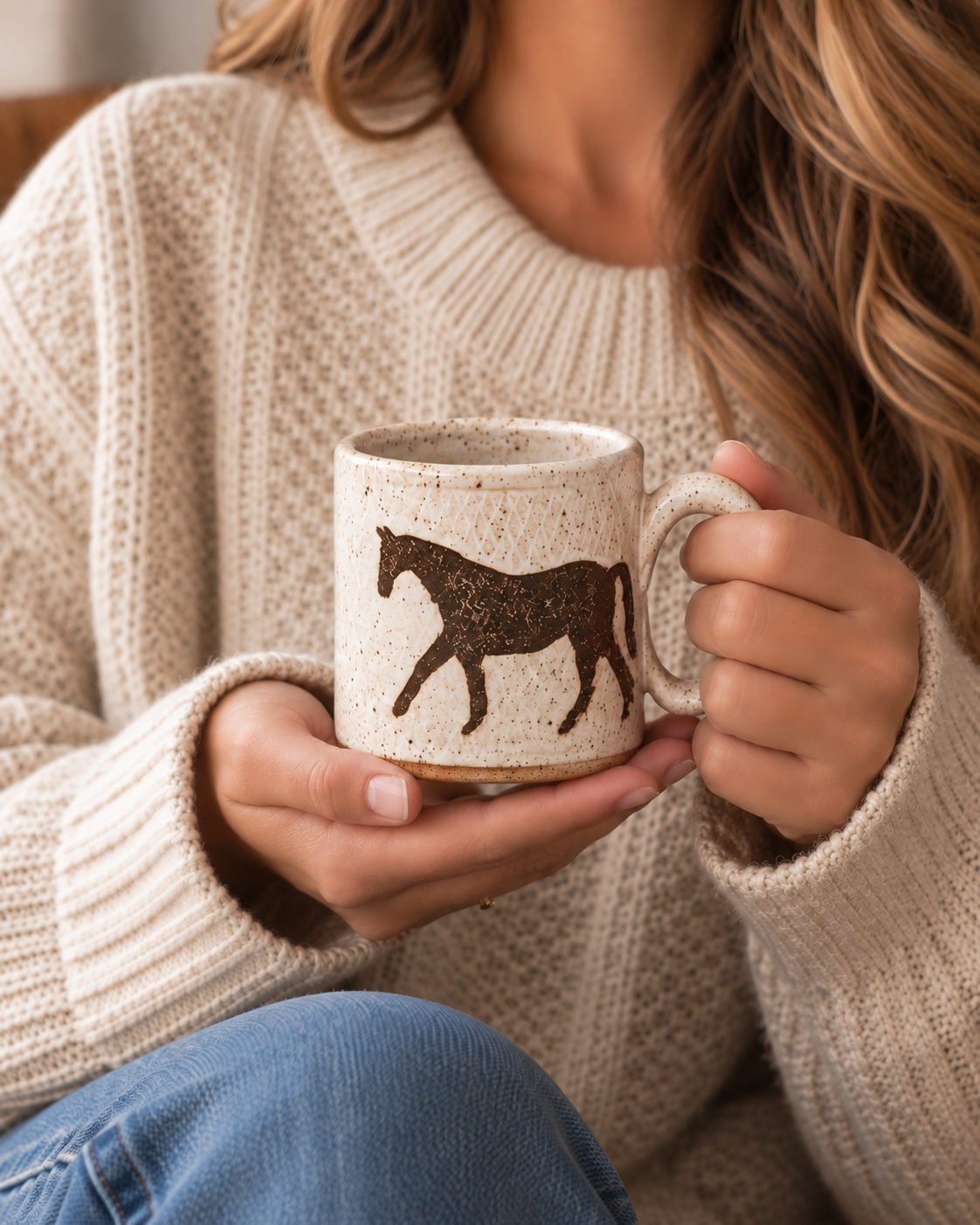 Homestead Handmade Horse Mug (Beige)