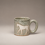 Quiet Meadow Handmade Horse Mug (Sage/Gray)
