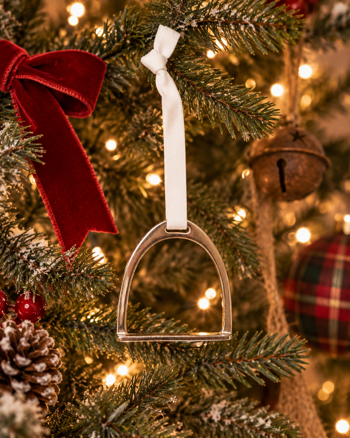 Equestrian Stirrup Christmas Ornament (Silver)