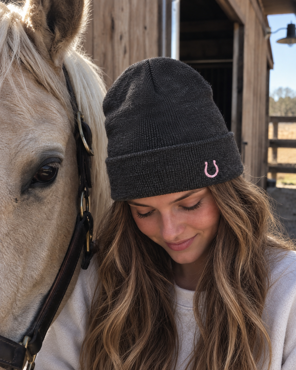 Gorro Rosa Ferradura (Carvão)