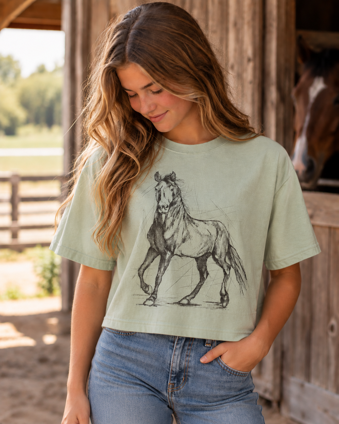 Spirit Horse Long-Crop Tee