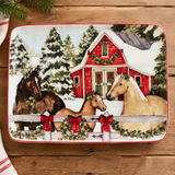 Homestead Horse Christmas Platter