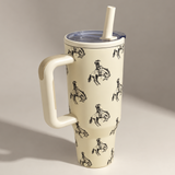 Buckin' Bronco Western Tumbler Water Bottle (40 oz)