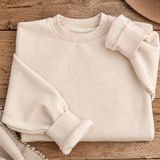 Luck & Love Horseshoe Sweatshirt (Cream)